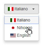Selettore della lingua di traduzione di un sito Internet